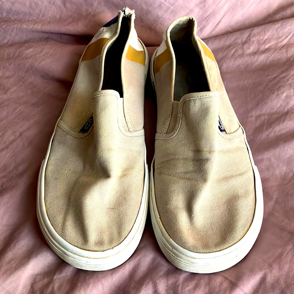 🐧 Men’s Original Penguin Canvas Slip-ons. Grey. US10. 🐧